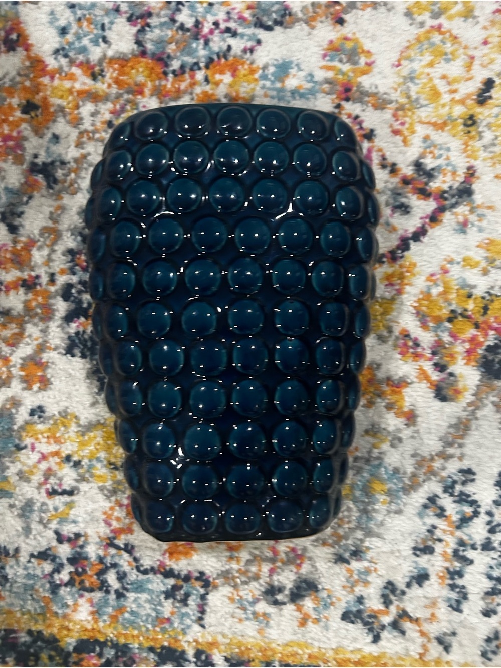 T.J.Maxx Glossy Teal Bubble Ceramic Vase